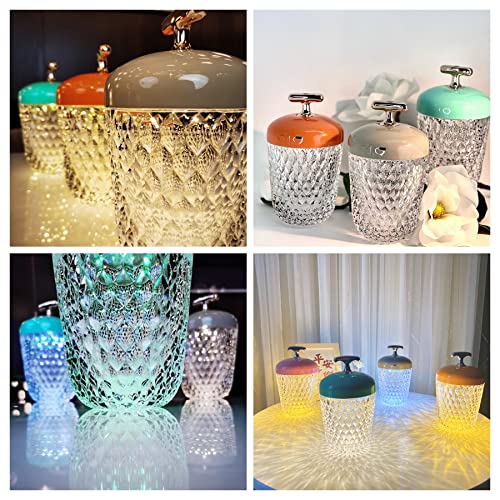 Labaliya Crystal Pine Cone Shape Table Desk Light,Crystal Diamond Led Multi-Color Remote Control,Touch Dimmable Table Light,Usb Charging #TOP4