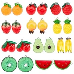 1 Box 22pcs 11 Styles Resin Fruit Charms