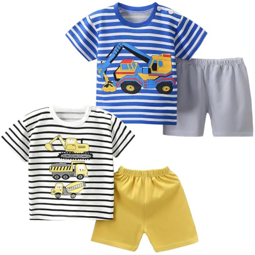 Image of Baby Toddler Boys 4 PCs T-shirts and Shorts Set Summer Clothes Outfit