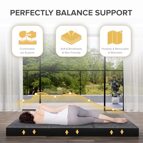 Vamcheer SWS10322-Q6 Tri Folding Mattress Queen Size - 6 Inch Foldable Mattress For Travel/Rv/Camping/Road Trip/Guest Room/Yoga thumb #3