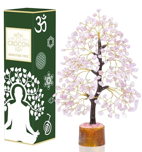 Image of Crocon Rose Quartz Crystals Tree 10-12 inch Birthday Gifts for Women & Men