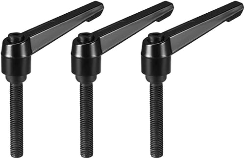 Miniatura 10 de uxcell M8 x 1.575 in Mango de palanca de sujeción ajustable Rosca botón de trinquete macho roscado Perillas roscadas Perillas de tornillo giratorio