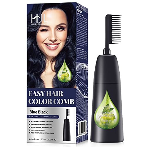 HJL Hair Color Permanent Hair Dye Cream with Comb Applicator 100 Gray Coverage Ammonia Free