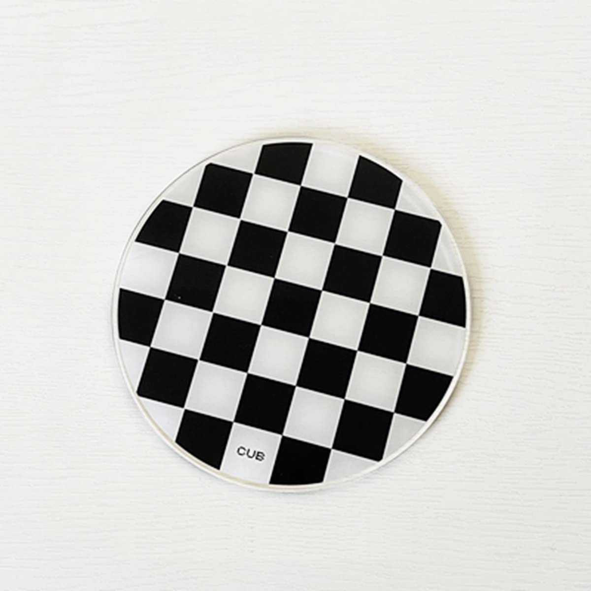 Hanghaijia Acrylic Checkerboard Coasters, Reusable Tabletop Protection Pad Coffee Tea Drinkcup Mat (Color : Black2)