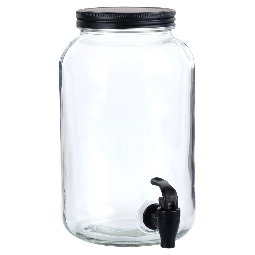 Brocca di vetro dispenser per bevande, con rubinetto in vetro, 3 l