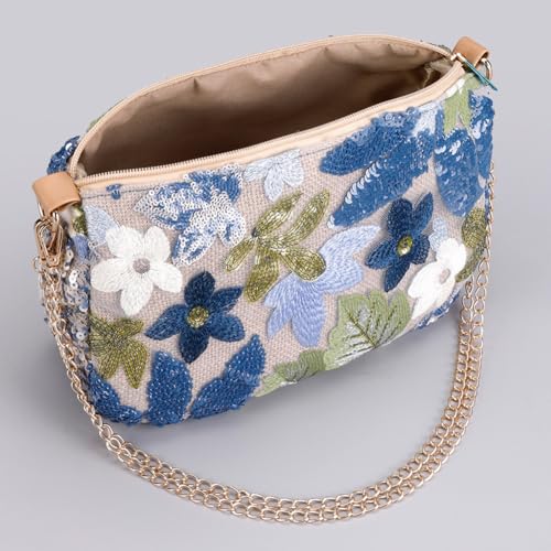 Women's Floral Embroidery Purse Sequin Beaded Shoulder Bag Summer Beach Party Purses Sparkly Evening Crossbody Bags3