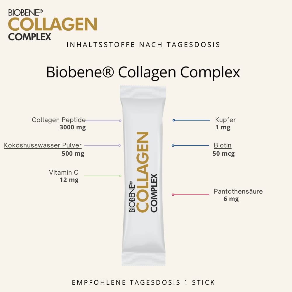 Collagen Complex, Anti Aging für die Haut mit Verisol Collagen peptiden, angenehm fruchtiger Geschmack, Nahrungsergänzungsmittel (1 x 28 Sticks zum Auflösen)