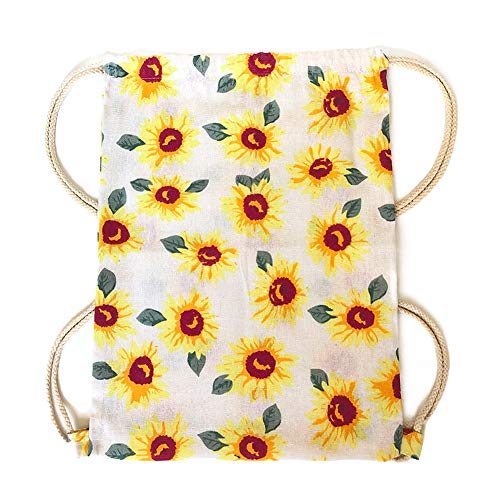 Danuc Gym Sack Bag Drawstring Backpack Sport Bag For Men & Women School Travel Backpack For Teens College Girls Sackpack (Sunflower) #TOP3