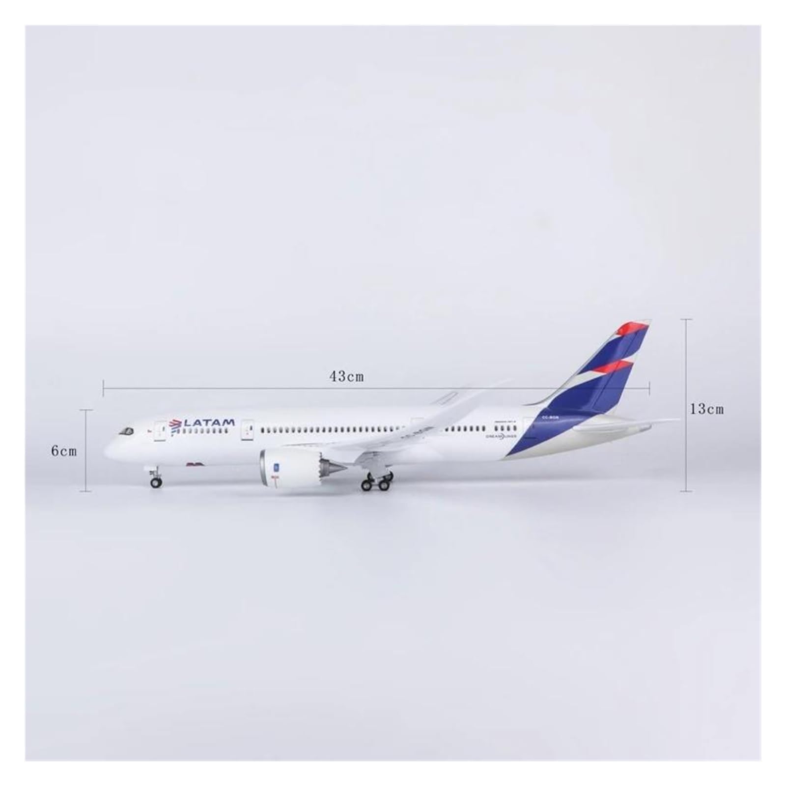 Giocattoli per aeroplani pressofusi 47 cm per modello B787 Dreamliner Aereo 787 Collezione di aeroplani pressofusi Display statico Modello di aereo Display da tavolo per raccolta ed esposizione (senza