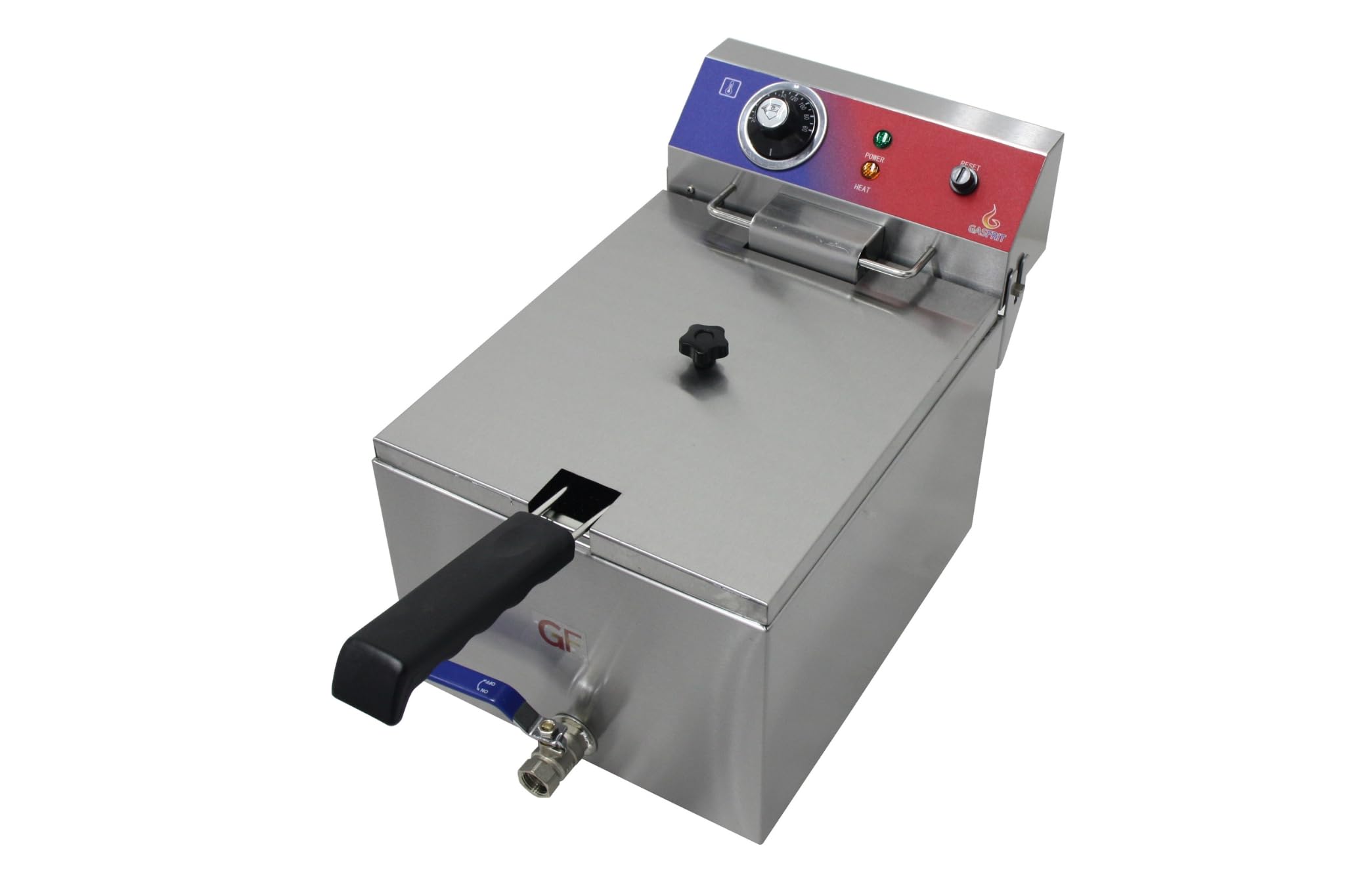 Friggitrice elettrica professionale industriale in acciaio inox con rubinetto | 10 L o 20 L (10+10) | Zone fredde | Alta potenza (10 L)