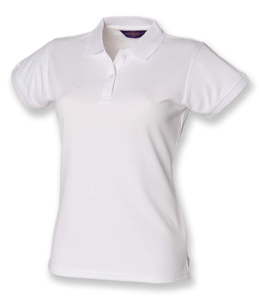 Henbury Ladies Coolplus Polo Shirt : Color - White : Size - L — image 1