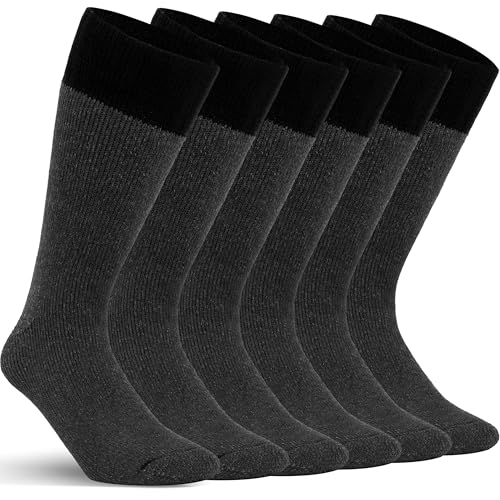 Image of Alvada Mens Merino Wool Crew Socks Thermal and Warm Socks for Winter Work Hiking Running 3 Pairs