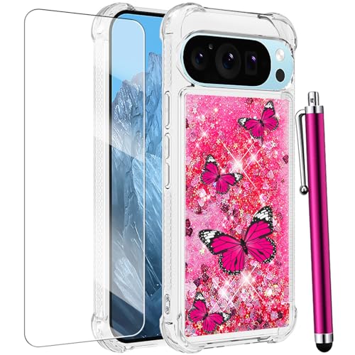 Google Pixel 9 Pro XL�p�P�[�X�A�X�N���[���v���e�N�^�[�t���A�L���L������t�̃t���[�e�B���O���킢�������A���̎q�A�K�[���[�X�����V���R���\�t�gTPU�ϏՌ��ی�g�ѓd�b�J�o�[�APixel 9 Pro XL�p-�s���N�o�^�t���C