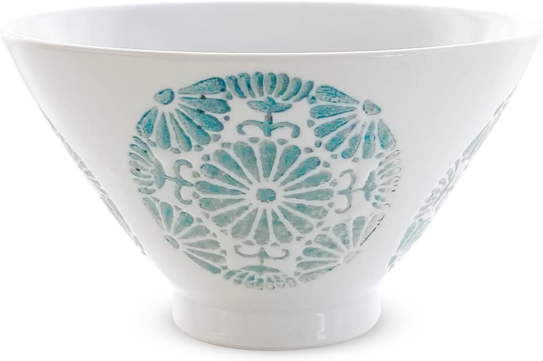 J-kitchens PNO606676 Dinner Rice Bowl, 4.3 inches (11 cm), Hasami Ware, Made in Japan, Flower Circle, Blue