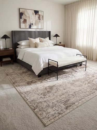 Rugs.com Oregon Collection Rug – 6' x 9' Ivory Low-Pile