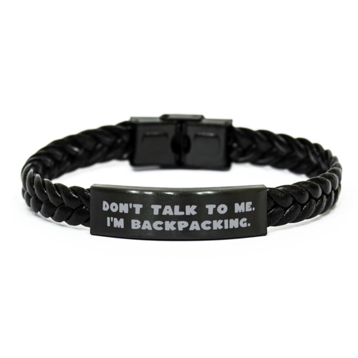 Love Backpacking Braided Leather Bracelet, Don't Talk to Me. I'm Backpacking, Present For Men Women, Inspire Gifts From Friends, Backpacking birthday gift ideas, Backpacking gear for birthday gift,