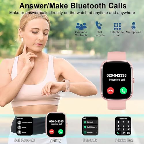 Image of Smart Watch 2026 NEW 1.91 inch Smartwatch for Men Women(Answer /Make Call),Fitness Watch with 110+ Sport Modes, Reloj Inteligente with Sleep Monitor /Heart Rate /Step /Calories /IP68,for Android iOS, Gold Pink