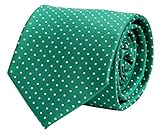 corbata verde traje azul ancho: 8 cm Fabio Farini corbatas hombre en 8cm, muchos colores, Verde con puntos blancos