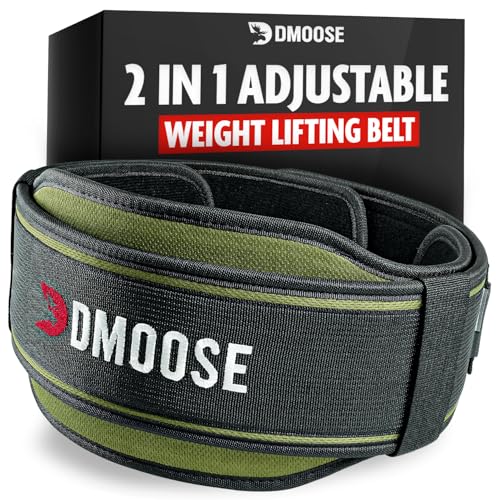 DMoose 2-in-1 Adjustable Back Belt Weightlifting - 4" 6" Width