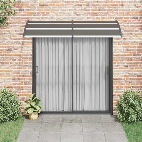 Auvent en polycarbonate marron transparent 240 x 100 cm au design architectural