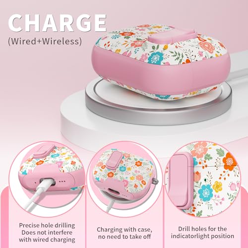 Image of for AirPods Pro 3 Case with Lock & Phone Stand,Cute Floral Pattern Style