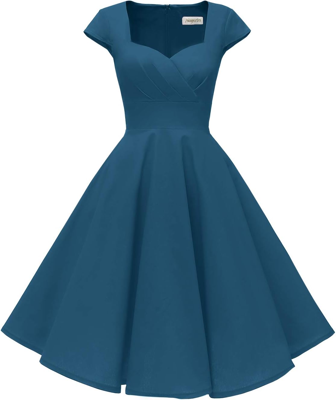 Hanpceirs Women's Cap Sleeve 1950s Retro Vintage Cocktail Swing Dresses with Pocket
