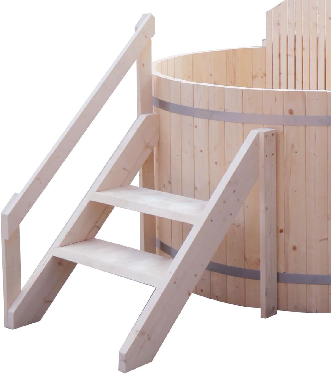 Aleko Wood Hot Tub and Ice Bath with Internal Stove | Wood-Burning Hot Tub | Cold-Plunge Tub | 4-5 Person | 422 Water Gallon Capacity | Pine