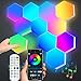 Applique da Parete Pannelli LED RGB, LED Gaming Luci Esagonali App e Telecomando, LED Muro Lampade da Parete Sincronizza con la Musica, Geometria Fai-da-te Luci Notturne per Gaming Room, 7 Pannelli