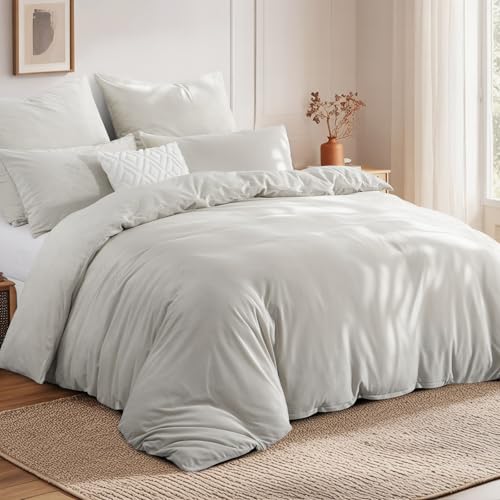 Aisbo Winter Plüsch Bettwäsche 220x200 3teilig Beige - Flanell Flauschige Warme Bettbezug und 2 Kissenbezüge 80x80 cm… – Ansicht 2
