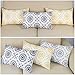 Slow Cow Linen Embroidery Decorative Lumbar Throw Pillow Cover Pillowcase Rectangular Pillow Cover Cushion Cover for Bed Couch Sofa 12 x 20 Inches Navy Blue