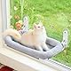 Zakkart Faltbare Katzenhängematte für Fenster - Kabellos, Eingebettetes Maschinenwaschbares Bett, Robuster Metallrahmen, Katzenfensterstange für große Katzen und Kätzchen (graues, Mittel)