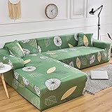 LNXSESN Fundas para Sofa Verde Pistacho Blanco Cubre Sofa Spandex Estampadas Fundas Sofa Elasticas Universal Espesasfunda Sillon Verano Modernas Fundas para Sofa Chaise Longue 4 Plazas