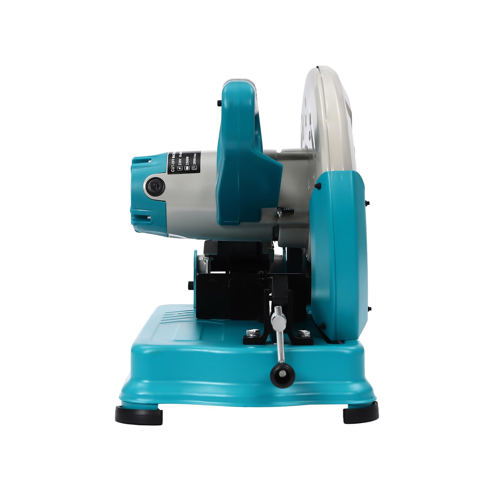 Scie à métaux 14" Scie radiale pour métal 2800 W Scie circulaire à froid 3800 tr/min Angle de coupe réglable et profondeur de coupe pliable pour couper le bois, le fer d'angle et l'acier