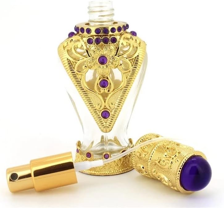 Hollow Out Gold Color Essential Bottle for Oils Perfume Empty Glass for Wedding Decor image 4