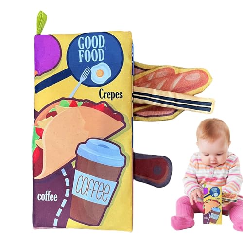 Samuliy Libros blandos para bebés, libros de actividades para bebés, libros de actividades para bebés con cola de animales, juego de actividad sensorial, juguete sensorial, libros de dibujos animados