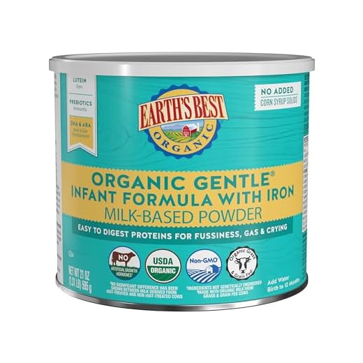 Earth's Best Organic Baby Formula for Babies 0-12 Months, Powdered Milk-Based Gentle Formula with Iron and Easy to Digest Proteins, 21 oz Formula Container