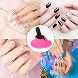Yueton Blovess White and Pink Soft Rubber Nail Polish Bottle Holder Nail Art Manicure Tools by Blovess