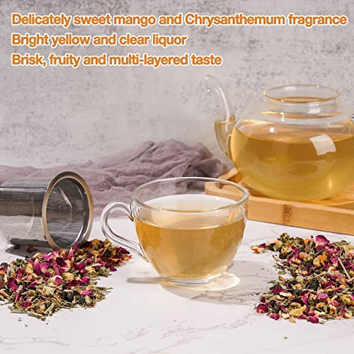 Rose Mint Herbal Tea Loose Leaf (120G) Bundle With Yerba Mate Hibiscus Herbal Tea Loose Leaf (120G), Organic Caffeine Free, Hot And Iced Tea #TOP4