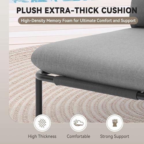 Image of Crestlive Products Outdoor Patio Furniture Set with Coffee Table, 6 Seater Modular Oversized Patio Conversation Set with Cushions, Modern Sectional for Backyard, Deck, Porch, or Poolside