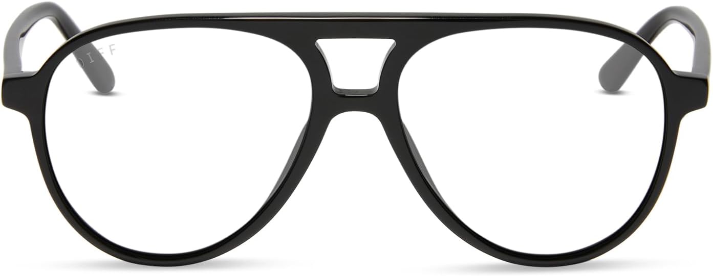 DIFF Tosca II Designer Blue Light Blocking Glasses | Oversized Aviator Frame | HEV Blue Filtering Lens