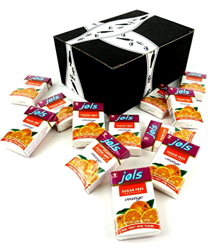 Jols Sugar Free Orange Pastilles, 0.88 oz Packets in a BlackTie Box (Pack of 12)