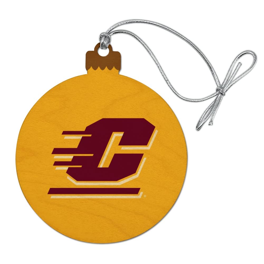 GRAPHICS & MORE Central Michigan University Secondary Wood Christmas Tree Holiday Ornament