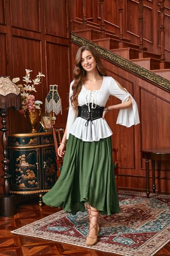Scarlet Darkness Renaissance Corset Belts for Women Steampunk Wide Waist Belt Pirate Costume4