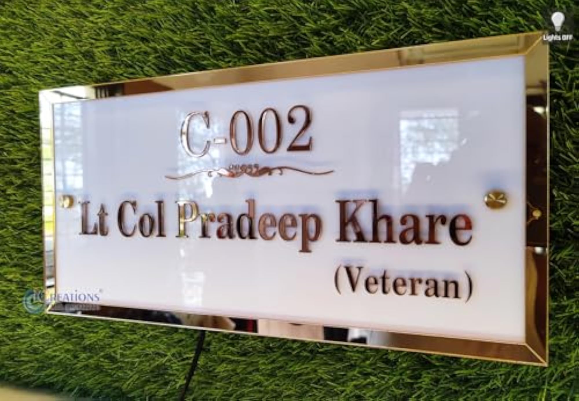 Customizable LED Acrylic Nameplate for Home