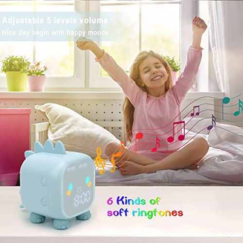 Ezybuy Kids Dinosaur Alarm Clock Boys Blue Alarm Clocks With Night Light Digital Alarm Clock For Kids Boy Children #TOP4