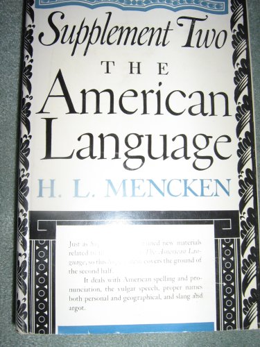 The American Language, Supplement 2