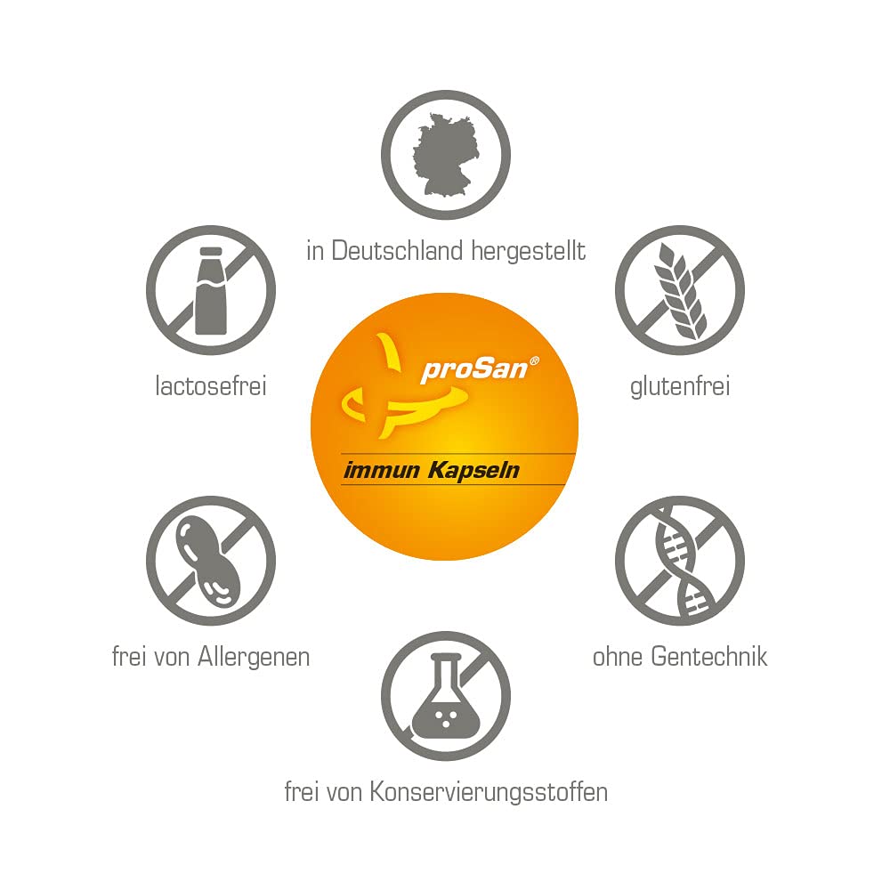 proSan Immun Kapseln (Monatspackung: 90 Kapseln) | Abwehrkräfte & Immunsystem unterstützen mit Vitamin C + weitere Vitamine, Mineralien, Polyphenole, OPC