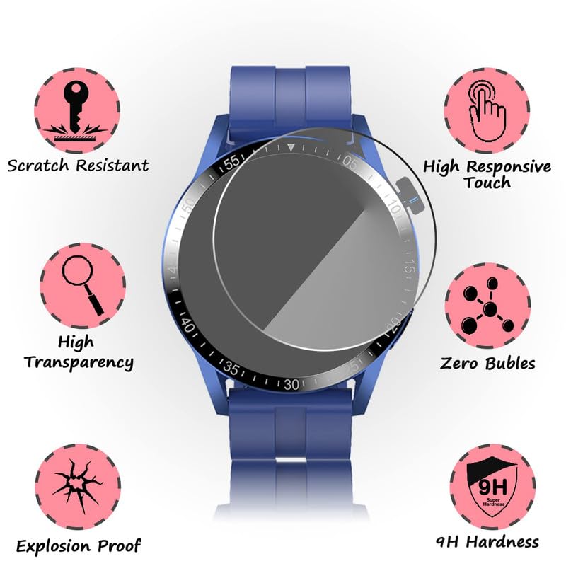 Image of FCS Smart Watch screen guard for CASIO W-800HD-1AV | Pack of 3 | Edge to Edge Coverage | Ultrathin 0.33mm 9H anti shock flexible screen protector