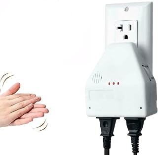 Switch clap, Clap On Clap Off Sound Activated On/Off Switch by Hand Clap w/ 2 Outlets for Home Appliance
