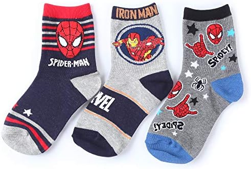 COZY24 Spiderman Boys Crew Socks 3Pairs 4-6 years old, Multicolor